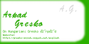 arpad gresko business card